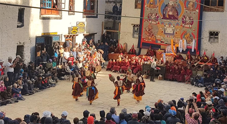 The monks are dancing at Tiji Festival